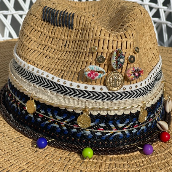 EMMA SUMMER STRAW HAT DECORATED